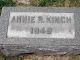 Headstone for Annie Russia Kinch