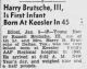 Newspaper article announcing Harry Brutsche's birth