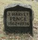 Headstone for J. Harvey Pence