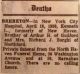 Actual Death Notice for Kenneth Brereton